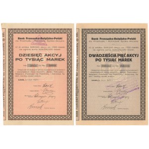 Bank Francusko-Belgijsko-Polski, Em.6, 10x 1.000 mk i 25x 1.000 mk 1923 (2szt)