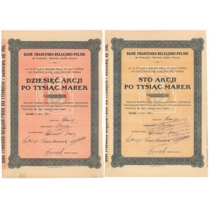 Bank Francusko-Belgijsko-Polski, Em.7, 10x 1.000 mk i 100x 1.000 mk 1923 (2szt)