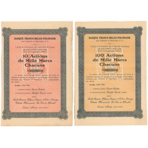 Bank Francusko-Belgijsko-Polski, Em.7, 10x 1.000 mk i 100x 1.000 mk 1923 (2szt)
