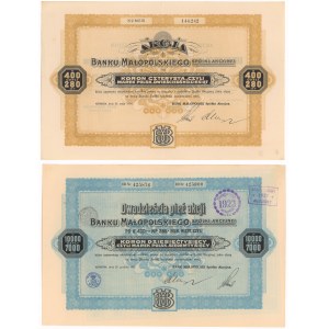 Bank Małopolski, 400 kr 1920 i 10.000 kr 1921 (2szt)