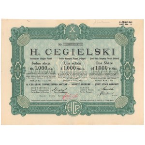 H. Cegielski Tow. Akc. w Poznaniu, Em.10, 1.000 mkp 1924