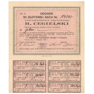 H. Cegielski Tow. Akc. w Poznaniu, Odcinek na 1 zł 1924