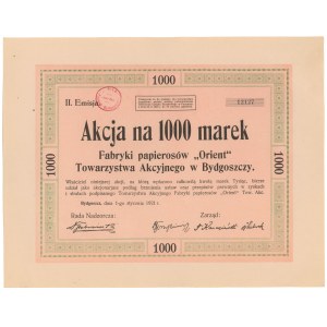 Fabryka Papierosów Orient w Bydgoszczy, Em.2, 1.000 mkp 1921