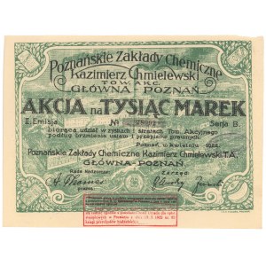 Poznańskie Zakł. Chemiczne Kazimierz Chmielewski, Em.2, 1.000 mkp 1922