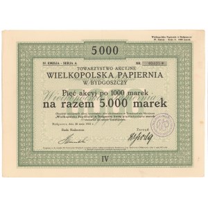 Wielkopolska Papiernia w Bydgoszczy, Em.4, 5x 1.000 mkp 1923