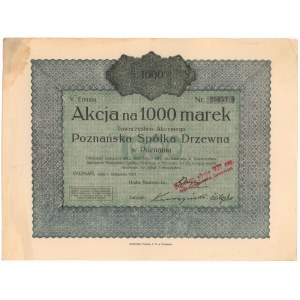 Poznańska Spółka Drzewna, Em.5, 1.000 mkp 1921