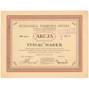 Bydgoska Fabryka Mydeł dawn. I. G. Boehlke, 1.000 mk 1921