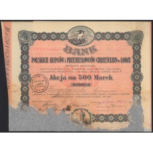 Bank Polskich Kupców i Przemysłowców Chrześcijan, 500 mkp 1920