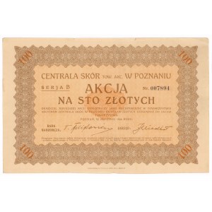 Centrala Skór Tow. Akc. w Poznaniu, 100 zł 1926