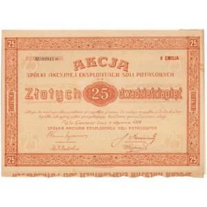 Spółka Akc. Eksploatacji Soli Potasowych, Em.2, 25 zł 1928