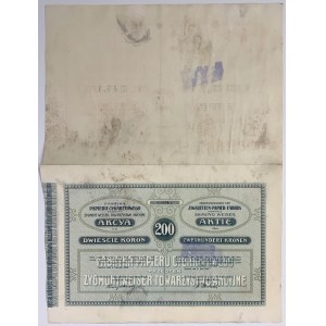 Fabryka Papieru Cygaretowego przedtem Zygmunt Weiser, 200 kr 1914