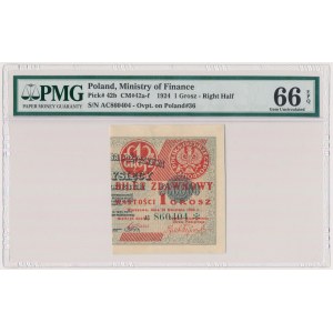 1 grosz 1924 - AC❉ - prawa połowa 