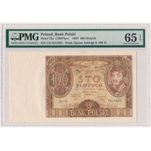 100 złotych 1934 - Ser.C.B - kropka między literami serii