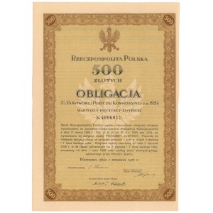 5% Pożyczka Konwersyjna 1926, Obligacja na 500 zł