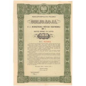 4.5% Pożyczka Wewnętrzna 1937, Obligacja na 100 zł, Seria C