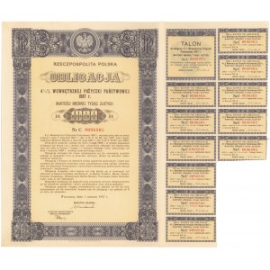 4.5% Pożyczka Wewnętrzna 1937, Obligacja na 1.000 zł, Seria C
