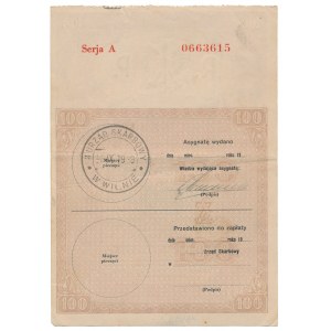 Asygnata Ministerstwa Skarbu (1939) - 100 zł