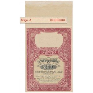 Asygnata Ministerstwa Skarbu (1939) - WZÓR 500 zł A 0000000