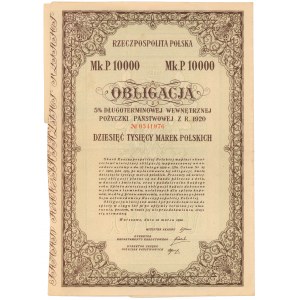 5% Poż. Długoterminowa 1920, Obligacja na 10.000 mkp - duży numerator