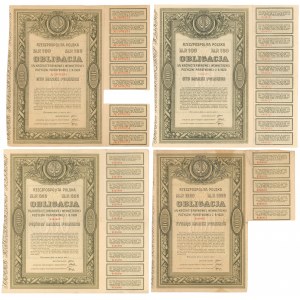 5% Poż. Krótkoterminowa 1920, Obligacje 100-1.000 mkp (4szt)