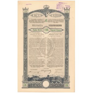 Lwów, Poż. Królestwa Galicyi i Lodomeryi... 1893 r. Obligacja na 1.000 kr