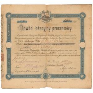 Częstochowskie Tow. Wzjamnego Kredytu, Dowód lokacyjny, 2.600 rub 1913