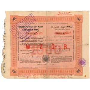 Częstochowa, TKM, List zastawny 1.000 rub 1904 - WZÓR 