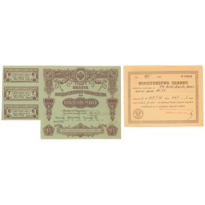 Rosja, Obligacja 50 rubli 1914 z dokumentem polskiej rejestracji