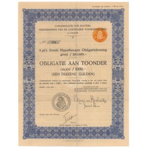 Poznań, Obligacja Zgromadzenia SS Pasterek od Opatrzności Boskiej, 1.000 gulden 1927
