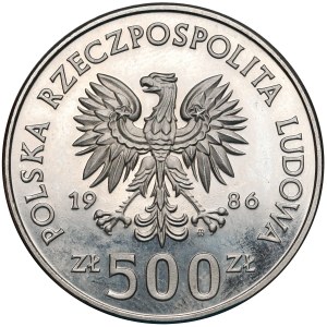 Próba NIKIEL 500 złotych 1986 MŚ w Piłce Nożnej Meksyk