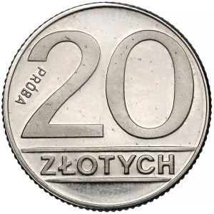 Próba NIKIEL 20 złotych 1989 - PRÓBA odwrotnie