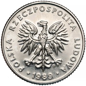 Próba NIKIEL 20 złotych 1989 - PRÓBA odwrotnie