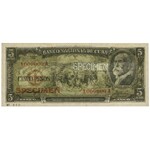 Cuba, 5 Pesos 1958 SPECIMEN