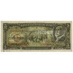 Kuba, 5 pesos 1958 SPECIMEN