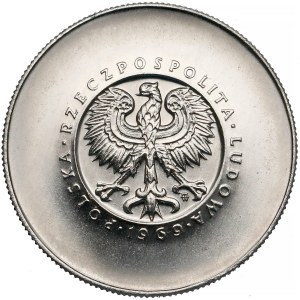 Próba NIKIEL 10 złotych 1969 XXV lat PRL - małe napisy