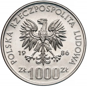 Próba NIKIEL 1.000 złotych 1986 Narodowy Czyn Pomocy Szkole