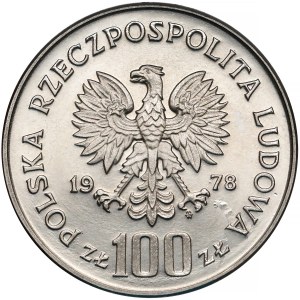 Próba NIKIEL 100 złotych 1978 Adam Mickiewicz - bez loczka