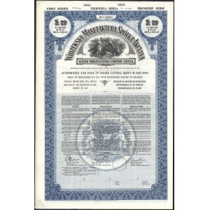 Widzewska Manufaktura SPECIMEN Obligacja na 20 funtów 1930