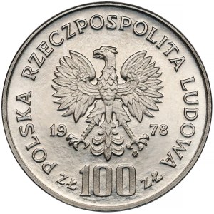 Próba NIKIEL 100 złotych 1978 Adam Mickiewicz - z loczkiem