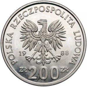 Próba NIKIEL 200 złotych 1988 XIV MŚ w Piłce Nożnej Włochy