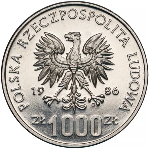 Próba NIKIEL 1.000 złotych 1986 Narodowy Czyn Pomocy Szkole