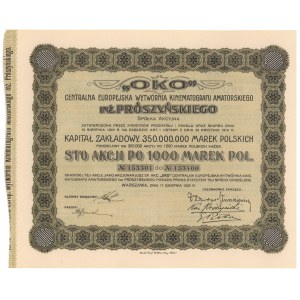 Oko Centralna Europejska Wytwórnia Kinematografu..., 100x 1.000 mkp 1922