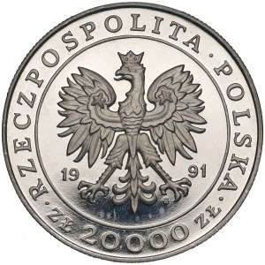 Próba NIKIEL 20.000 złotych 1991 Mennica Warszawska