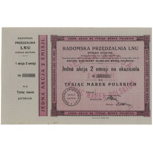 Radomska Przędzalnia Lnu, Em.2, 1.000 mkp - blankiet