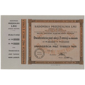 Radomska Przędzalnia Lnu, Em.2, 25x 1.000 mkp - blankiet