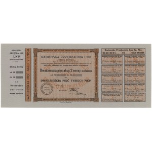 Radomska Przędzalnia Lnu, Em.2, 25x 1.000 mkp - blankiet