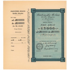Radomska Rolna, Em.2, 5x 5.000 mkp 1923 - blankiet