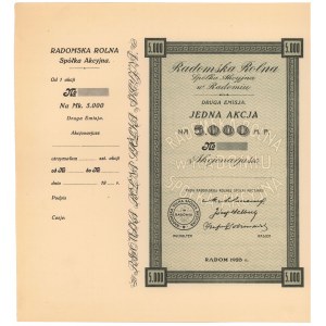 Radomska Rolna, Em.2, 5.000 mkp 1923 - blankiet