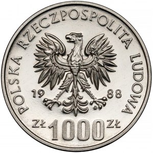 Próba NIKIEL 1.000 złotych 1988 MŚ w Piłce Nożnej Włochy