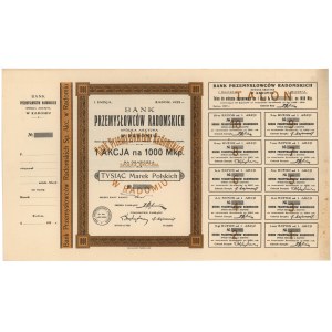Bank Przemysłowców Radomskich, Em.1, 1.000 mkp 1922 - blankiet